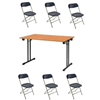 1 x Klaptafel 1.20 incl. 6 x klapstoel